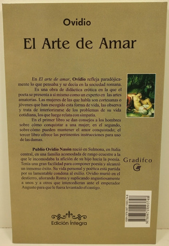 Libro El Arte De Amar - Ovidio - Nogal