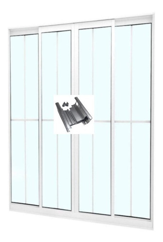 Fecho Trinco Central Brilhante Janela Correr 4 Ou 6 Folhas