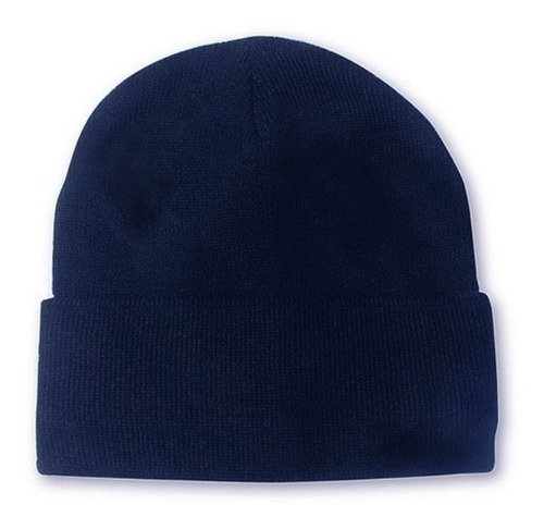 Gorro De Lana Liso Unisex Color Azul