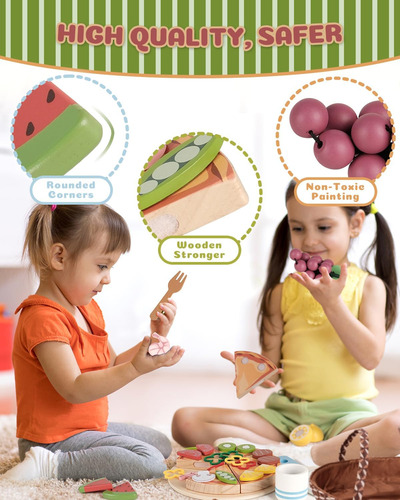 Juguete De Pizza De Madera, Juguetes De Juego De Simulación