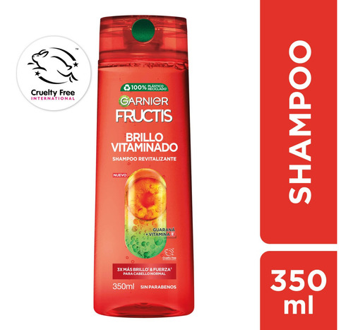 Shampoo Garnier Fructis Brillo Vitaminado Sin Parabeno 350ml