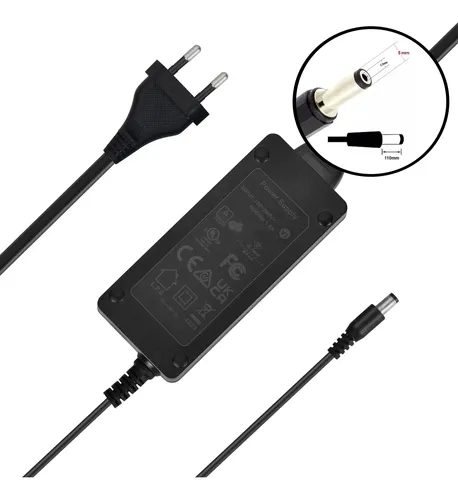 Cargador Para Baterías De Litio De 24 V Bici Monopatín Etc Negro