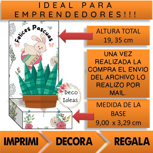 Imagen 4 de 6 de Kit Imprimible 06 Pascuas Caja Porta Huevo + Etiqueta + Tag