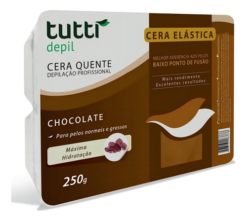 Cera Elástica Chocolate 250g Tutti Depil Revitaliza Pele