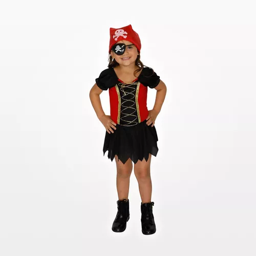 Fantasia Pirata Carnaval Masculino Adulto Ou Infantil 4 Pçs em