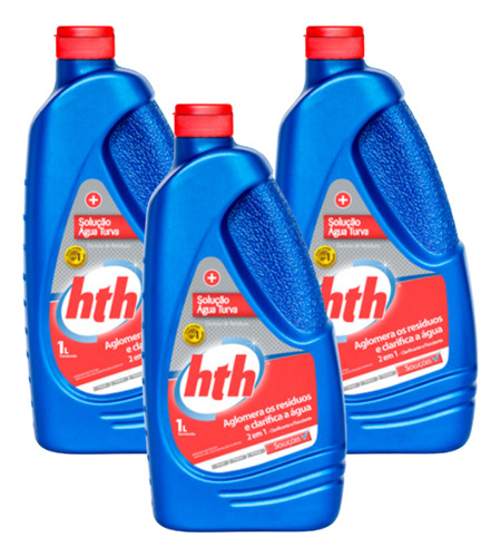 Pack 3x Solução Água Turva Hth 1 L Clarificante Para Piscina