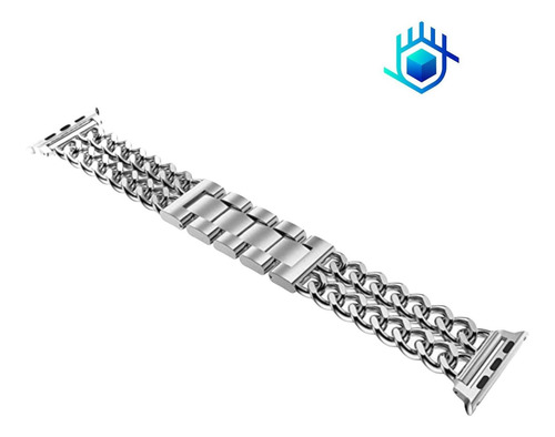 Imagen 9 de 10 de Correa Extensible Cadena + Mica Para Apple Watch Metal Lujo