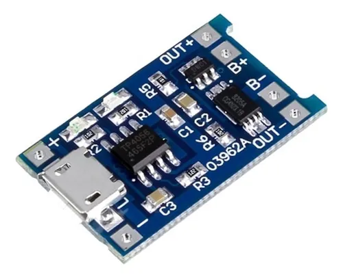 Modulo De Carga Micro Usb 5v 1a 18650 Tp4056 Bateria Litio