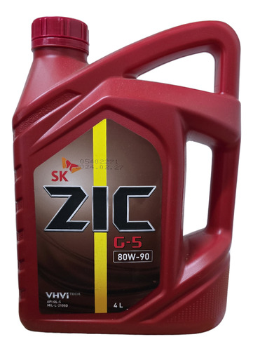 Aceite Para Transmisión Manual 80w90 Zic Gl-5 Vhvi-tech 4lt