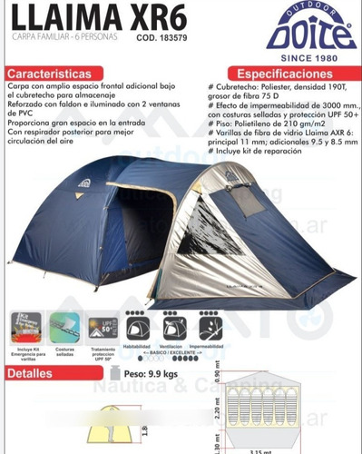 Carpa Doite Modelo Llaima 6 Personas