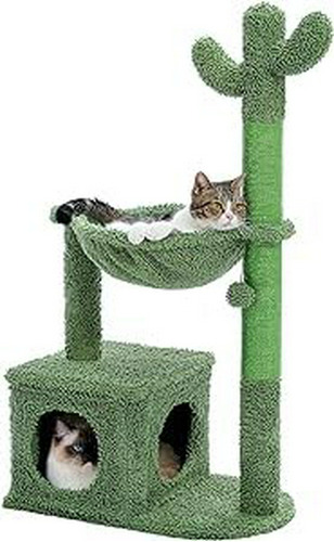 Árbol Rascador Gato Cactus Muttros 40'' Con Hamaca Metal, Gr