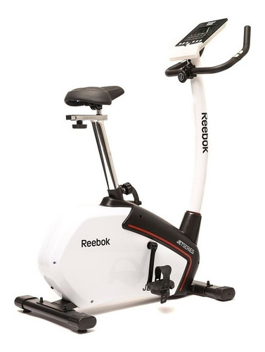 Imagen 2 de 11 de Bicicleta fija Reebok Jet 100 tradicional color blanco y negro
