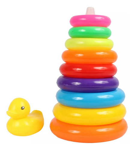 Juego Didáctico Encaje Aros Con Pato Para Bebes Y Niños