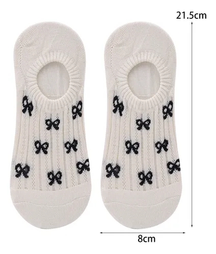 3pairs New Bow Boat Socks Invisible Soft Cotton Crew Socks