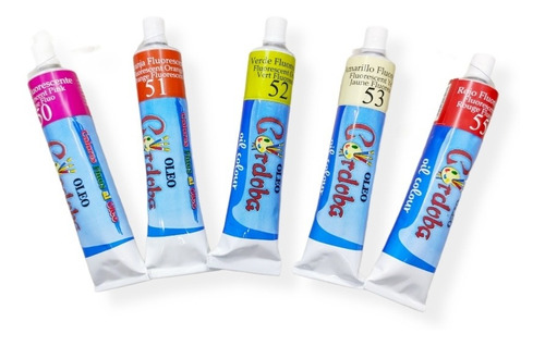 Promocion - Pinturas Al Oleo Kit X 5 Uns. Fluorescentes