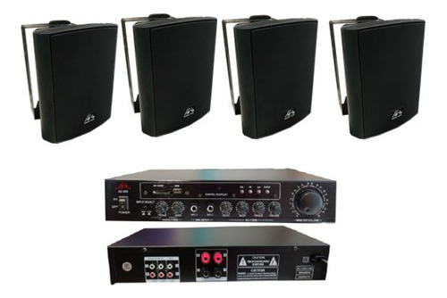 Combo Sonido Ambiental 4 Cabinas 4  Y 1 Amp Con Bt/usb/fm