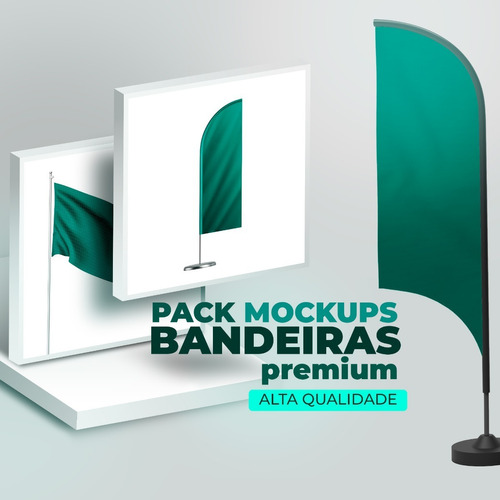Pack Mockups Premium Bandeiras, Windisplay, Wind Banner