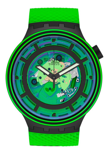 Reloj Swatch Come In Peace ! Sb01b125 Original Color de la correa Verde Color del bisel Verde Color del fondo Verde