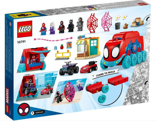 Set Lego® Marvel 10791 Base Móvil Del Equipo Spidey 187pzs Cantidad de piezas 187