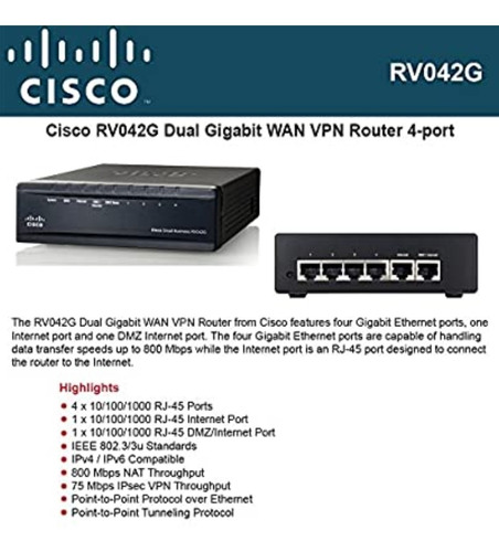 Cisco Rv042g Dual Wan Balanceador