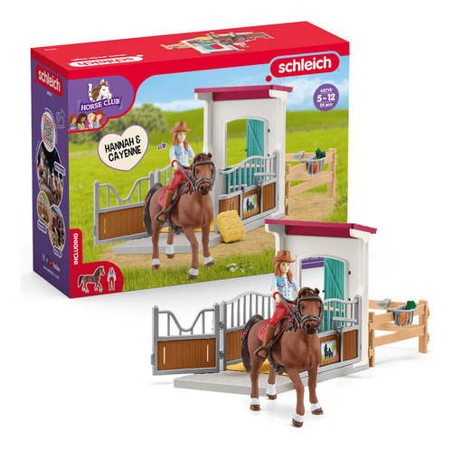Conjunto De Brinquedos Schleich Horse Box Com Hannah & Cayen
