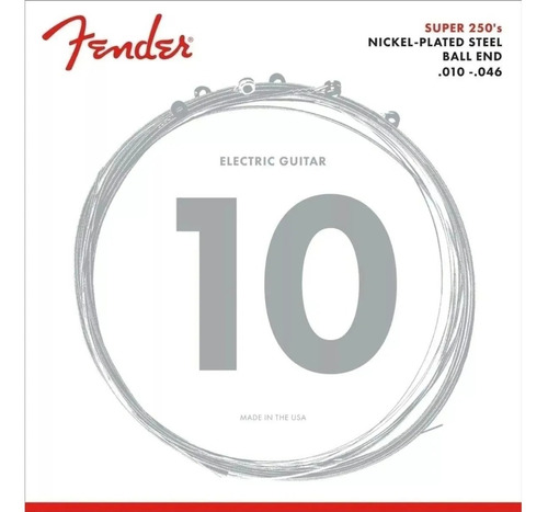 Imagen 1 de 10 de Cuerdas Fender 250r Para Guitarra Eléctrica Calibres 10-46
