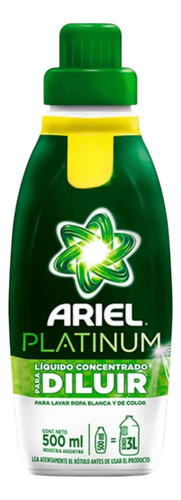 Jabón Ariel Platinum Para Diluir De 500ml, Pack 12u