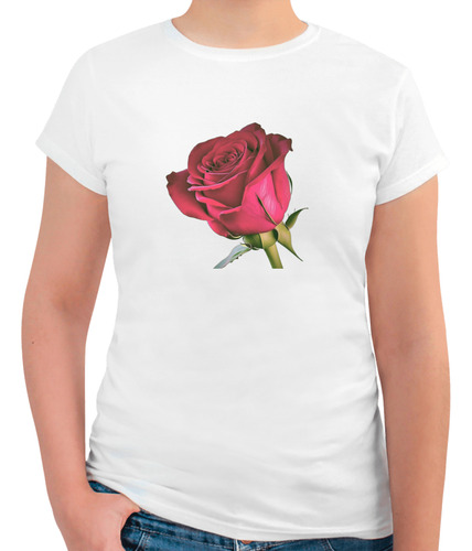 Playera De Para Mujer Con Diseño De Rosa - Flores