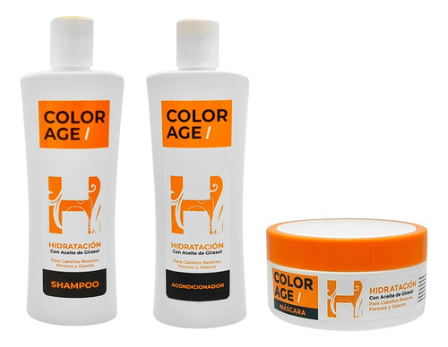 Color Age Kit Hidratante Girasol Shampoo + Acond. + Máscara