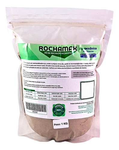Rochamax Pó De Rocha De Micaxisto 1kg - Adubo Orgânico