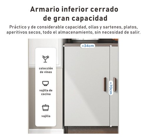 Aparador Organizadores 120cm Credenza De Moderna Con Cajones