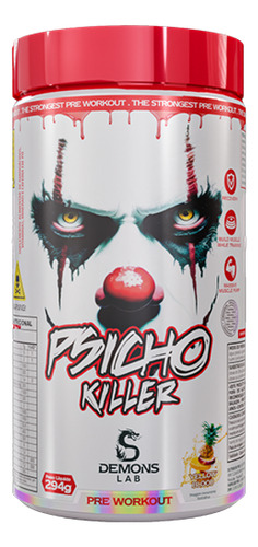 Pre Treino Psicho Killer Yellow Bloody 294g Demons Lab Sabor Yellow Blood