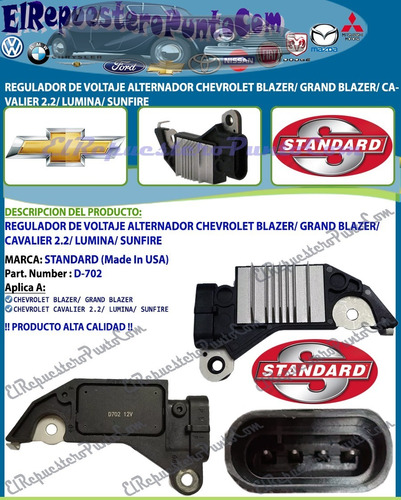 Regulador Alternador Blazer G-blazer Cavalier Lumina Sunfire