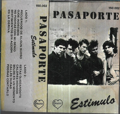 Pasaporte Album Estimulo Sello Discos Corazon Cassette