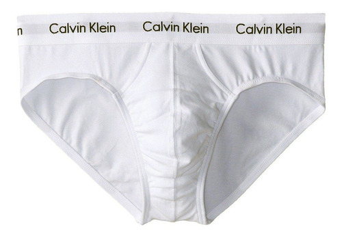 Cueca Calvin Klein 100% Original P Branca Hip Brief Cotton Stretch Trunk Lycra Adulta Nova Ck Ckj - Made In Philippines