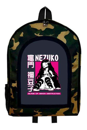 Mochila Camuflada Kimetsu No Yaiba Demon Slayer Modelo 504