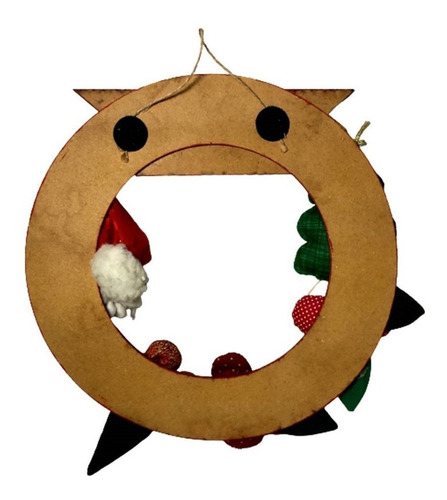 Enfeite Guirlanda Artesanal Feliz Natal Papai Noel Vermelho