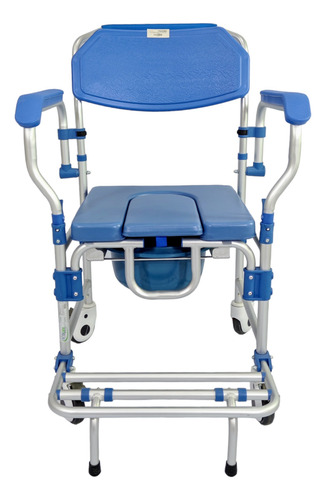Silla Comodo Ducha De Lujo Aluminio Con Ruedas 100kg
