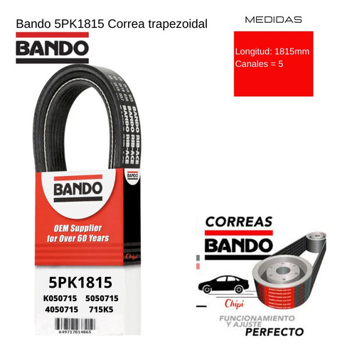 Correa Unica Compatible Kia Carens 1.7 Crdi 2015