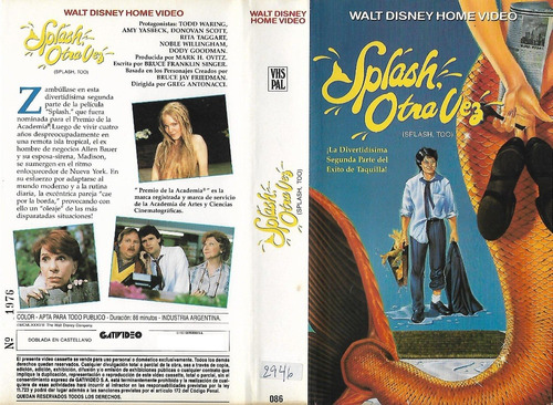 Splash Otra Vez Vhs Splash Too Walt Disney Español Latino