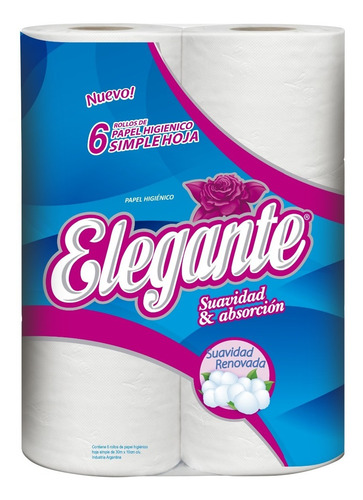 Papel Higienico Elegante 30 Metros Blanco 12 X 6u (72un) 904