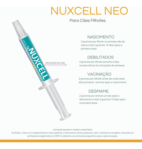 Kit 6 Nuxcell Neo Imunidade Suplemento Filhotes Biosyn 2g