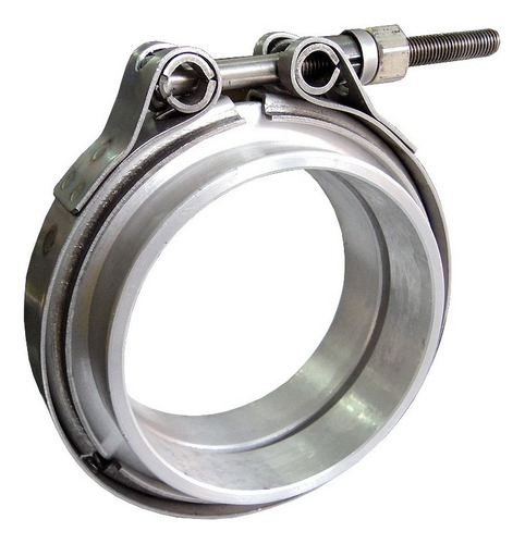 Kit V-band Com Flange 2 ,5 Pol Aluminio Cor Prateado