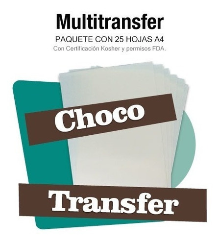 Chocotransfer Paq De 25 Para Impresión Comestible