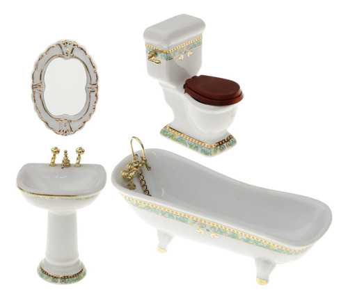Espejo De Lavabo De Bañera En Miniatura De 4 Piezas Para
