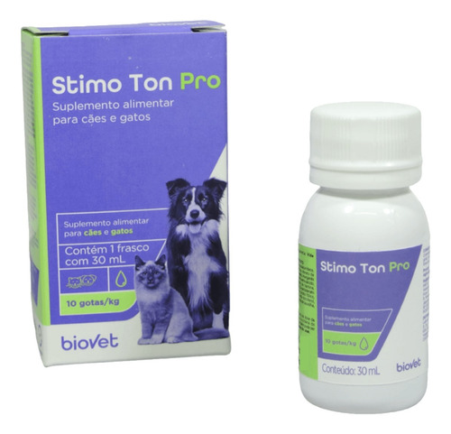 Stimo Ton Pro 30ml Para Cães E Gatos Kit Com 2 Unidades
