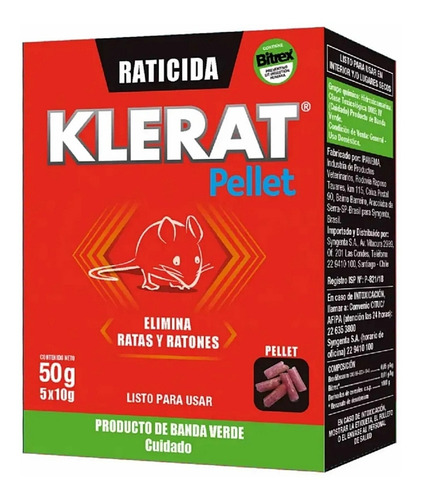 Raticida 50 Grs Pellet Klerat