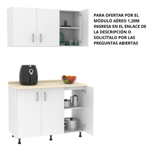 Imagen 2 de 10 de Módulo Base Cocina 1,2 Mts - Casalista® Cocina