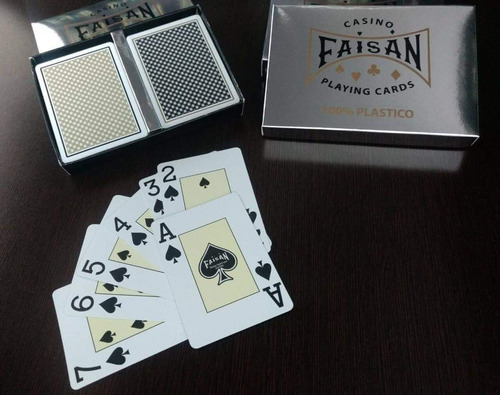 Caja De 2 Mazos De Cartas Faisan 100% Plastico