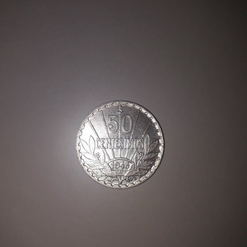 Moneda De Plata 720 De Uruguay 50 Centesimos Impecable Veala